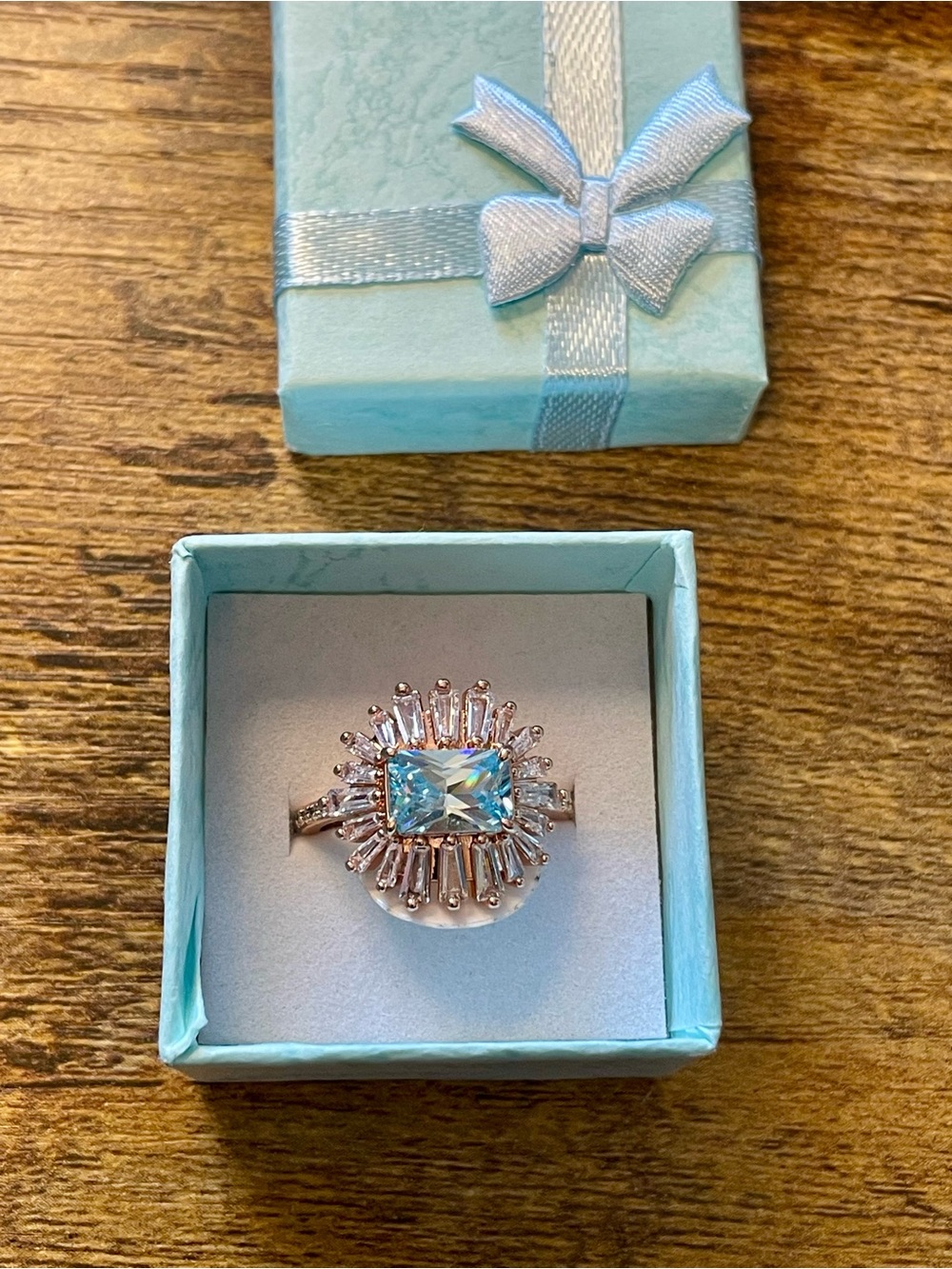 Bomb Party OG Ring Aquamarine on Rose Gold - Size 7